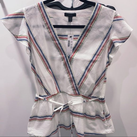 J. Crew flutter sleeve faux wrap top - Picture 3 of 4